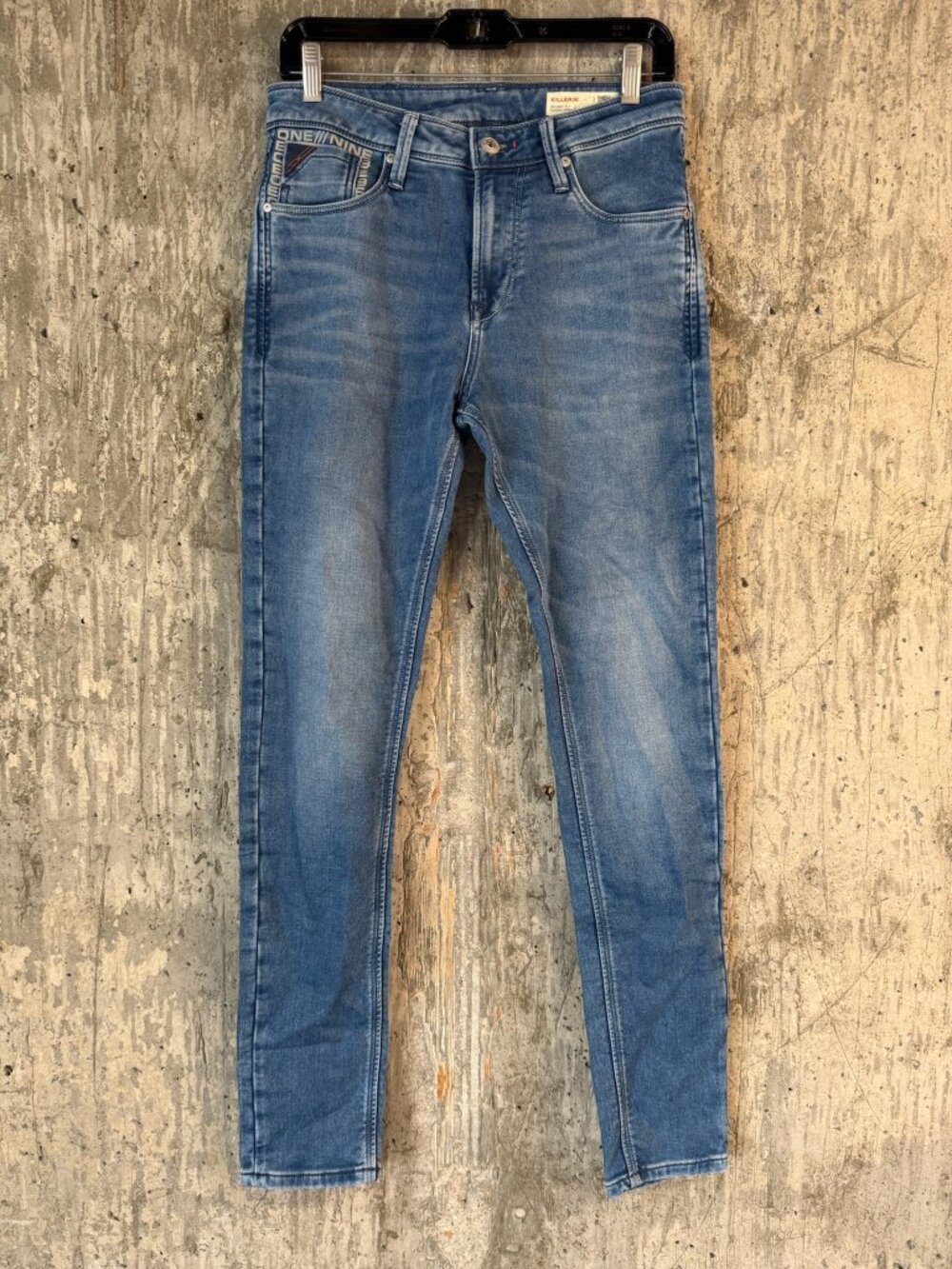 KILLER JEANS Men's Skinny Fit Mid Rise Jeans Size 30 In Light Blue